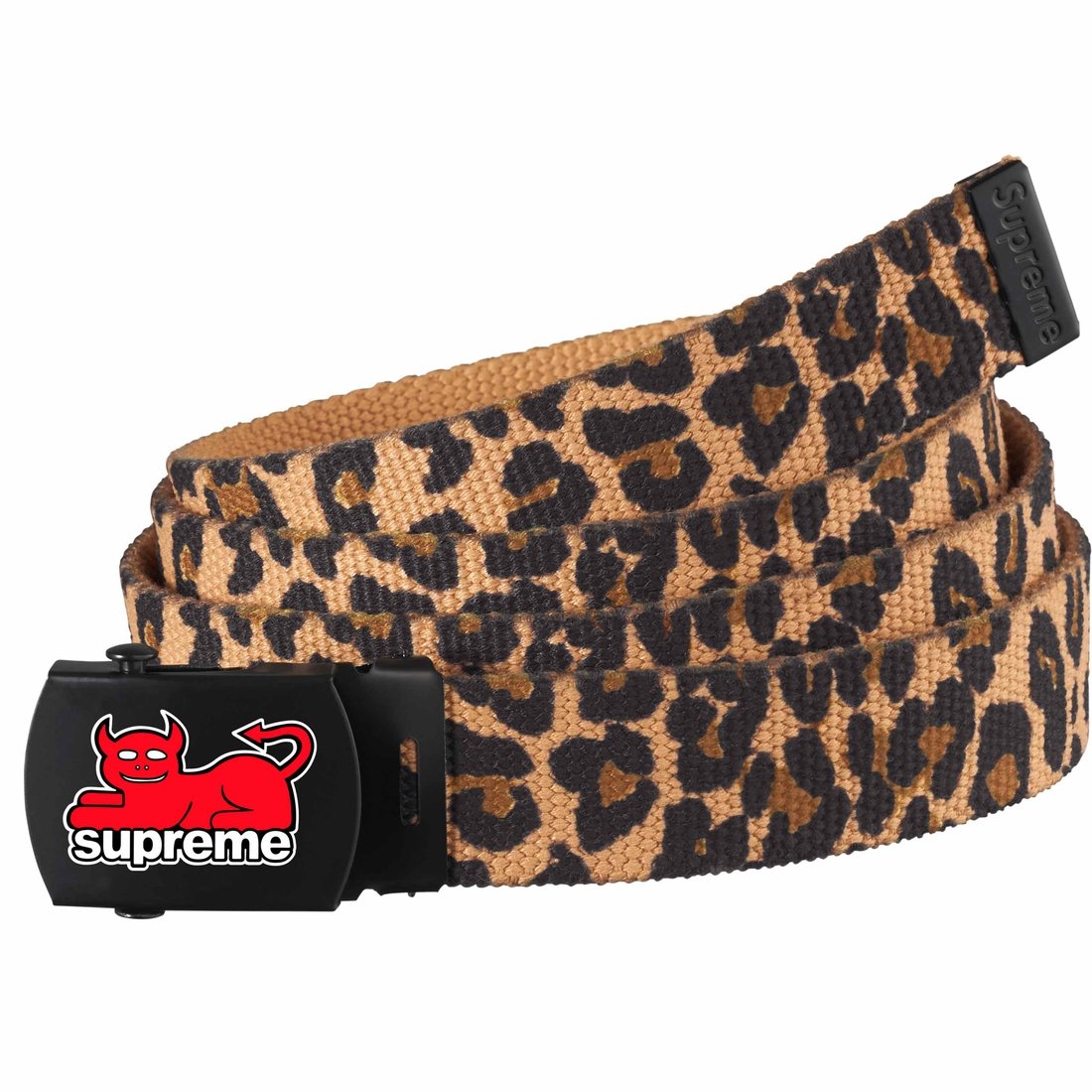 Details on Supreme Toy Machine Webbing Belt Leopard from spring summer
                                                    2024 (Price is $38)