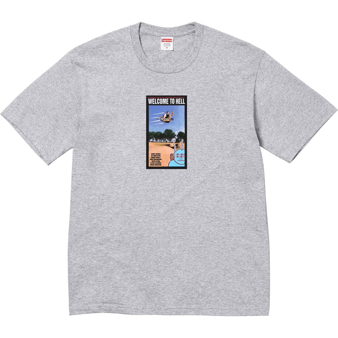 Details on Supreme Toy Machine Welcome To Hell Tee Heather Grey from spring summer
                                                    2024 (Price is $44)