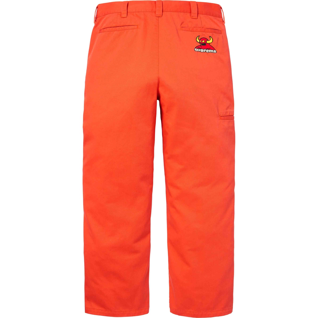 Details on Supreme Toy Machine Work Pant Bright Orange from spring summer
                                                    2024 (Price is $138)
