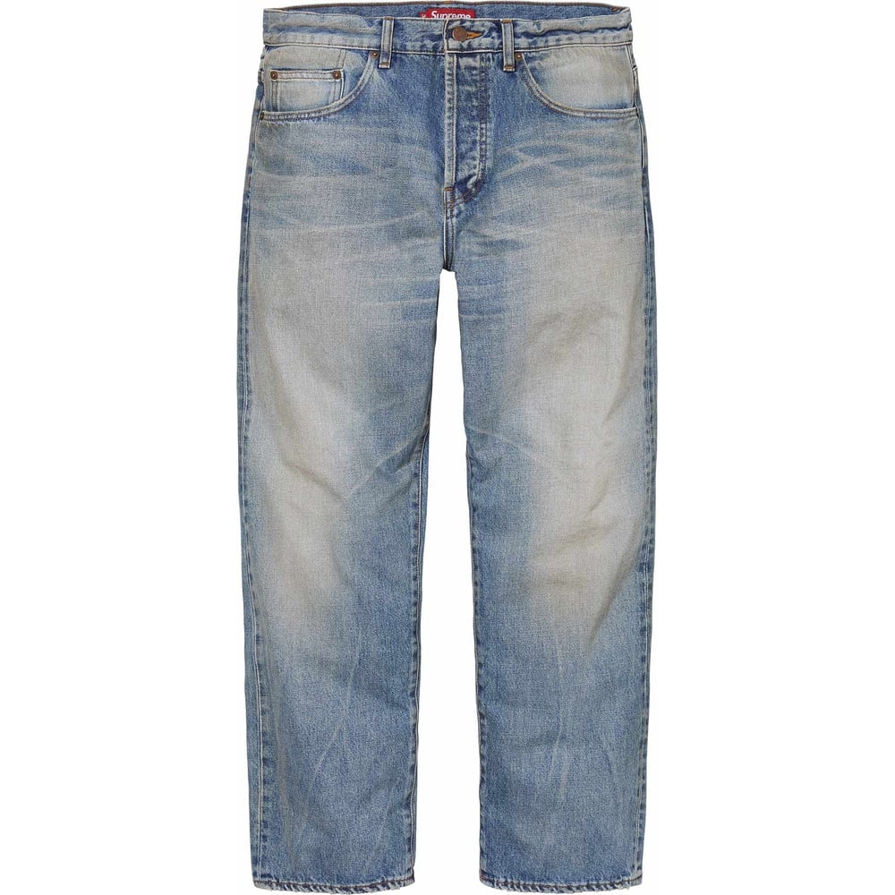 Details on Distressed Loose Fit Selvedge Jean  from spring summer
                                                    2024 (Price is $298)