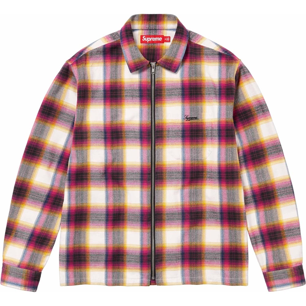 Details on Shadow Plaid Flannel Zip Up Shirt  from spring summer
                                                    2024 (Price is $138)