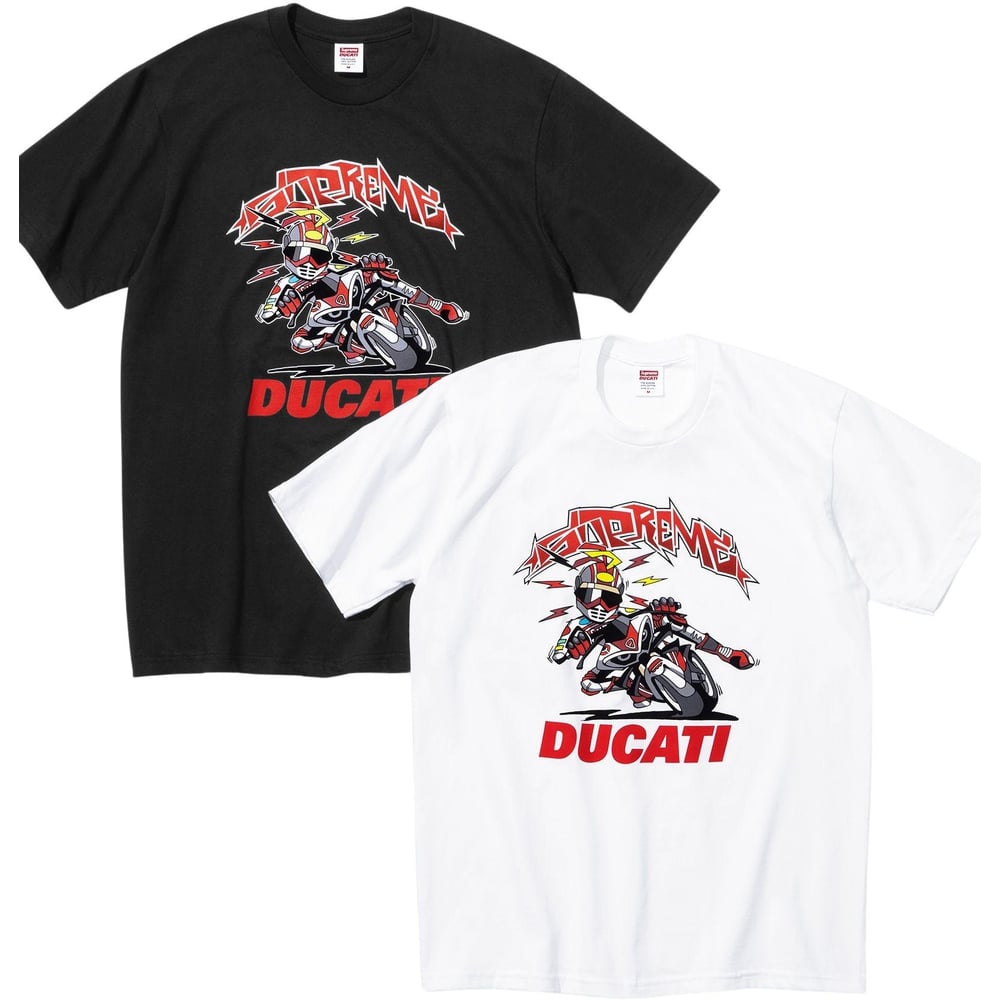 Details on Supreme Ducati Bike Tee from spring summer
                                            2024 (Price is $48)