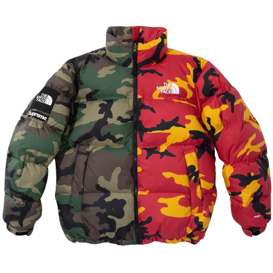 Details on Supreme The North Face Split Nuptse Jacket  from spring summer
                                                    2024 (Price is $398)