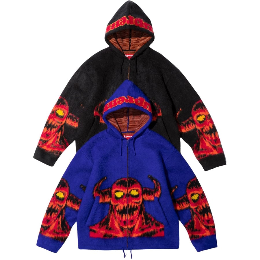 Details on Supreme Toy Machine Zip Up Hooded Sweater from spring summer
                                            2024 (Price is $228)
