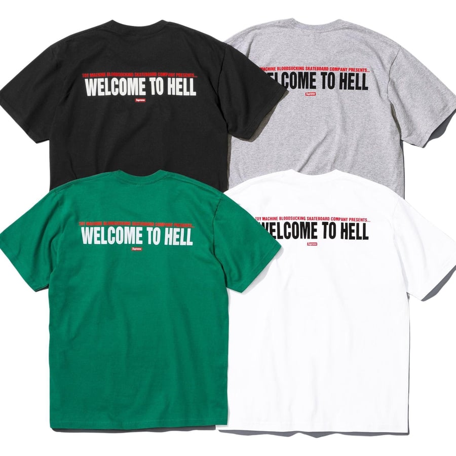 Details on Supreme Toy Machine Welcome To Hell Tee  from spring summer
                                                    2024 (Price is $44)