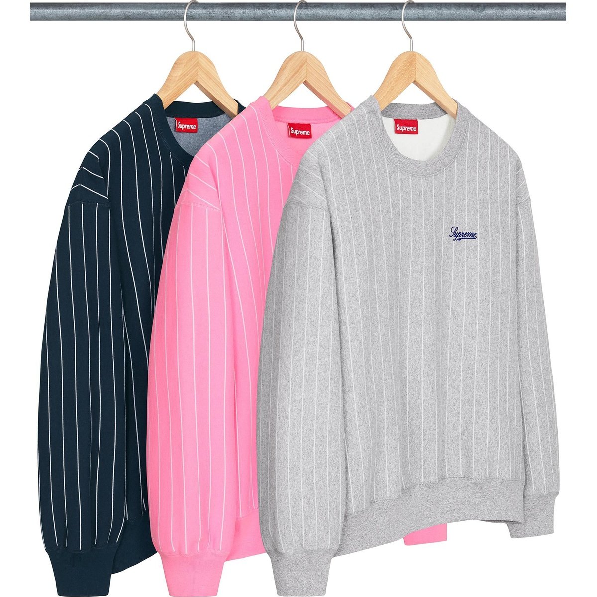 Details on Pinstripe Crewneck from spring summer
                                            2024 (Price is $148)