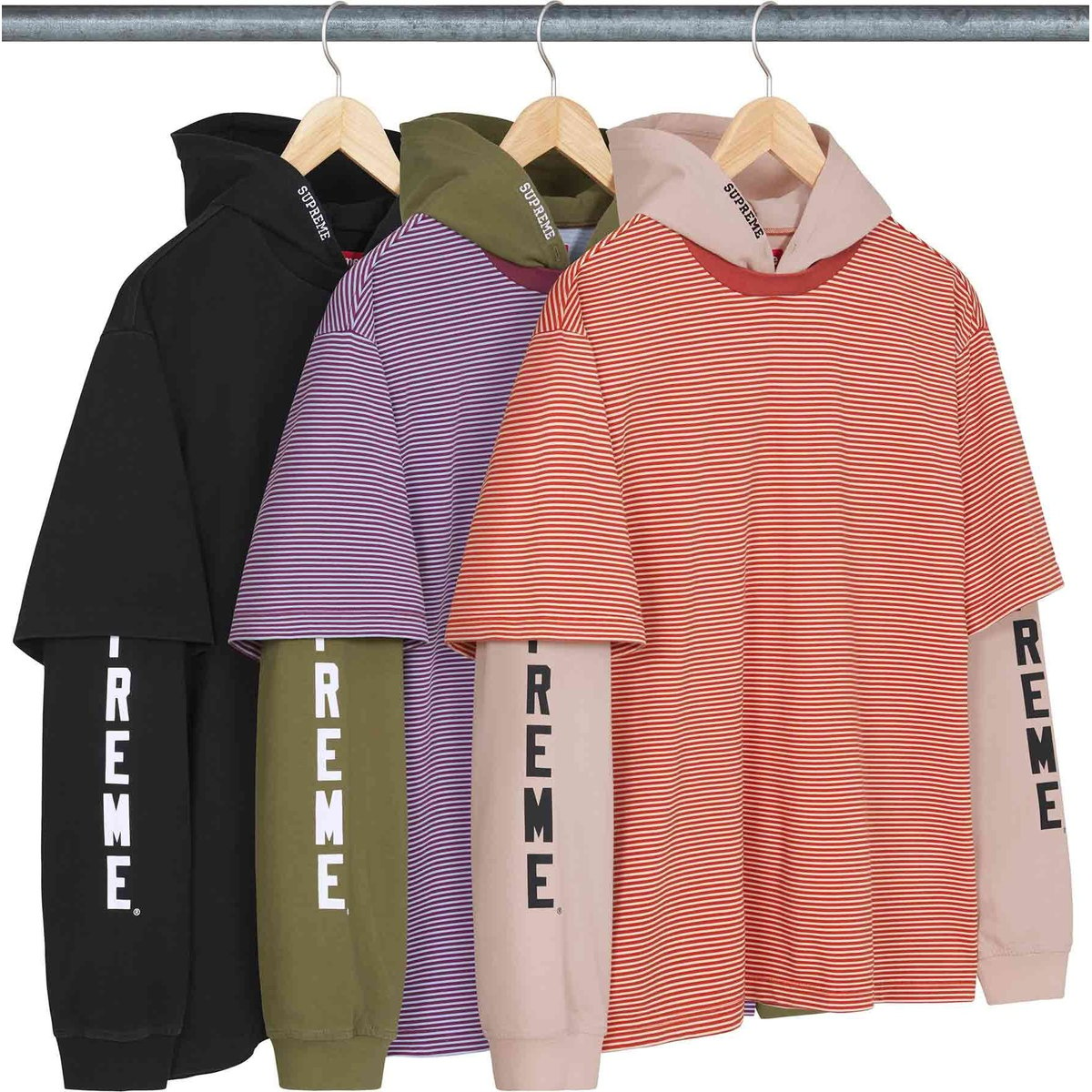 Supreme Layered Hooded L S Top releasing on Week 5 for spring summer 2024