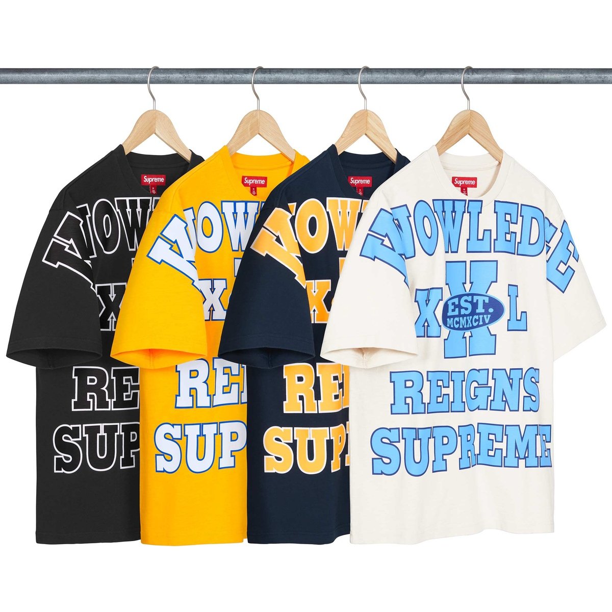 Supreme Overprint Knowledge S S Top released during spring summer 24 season