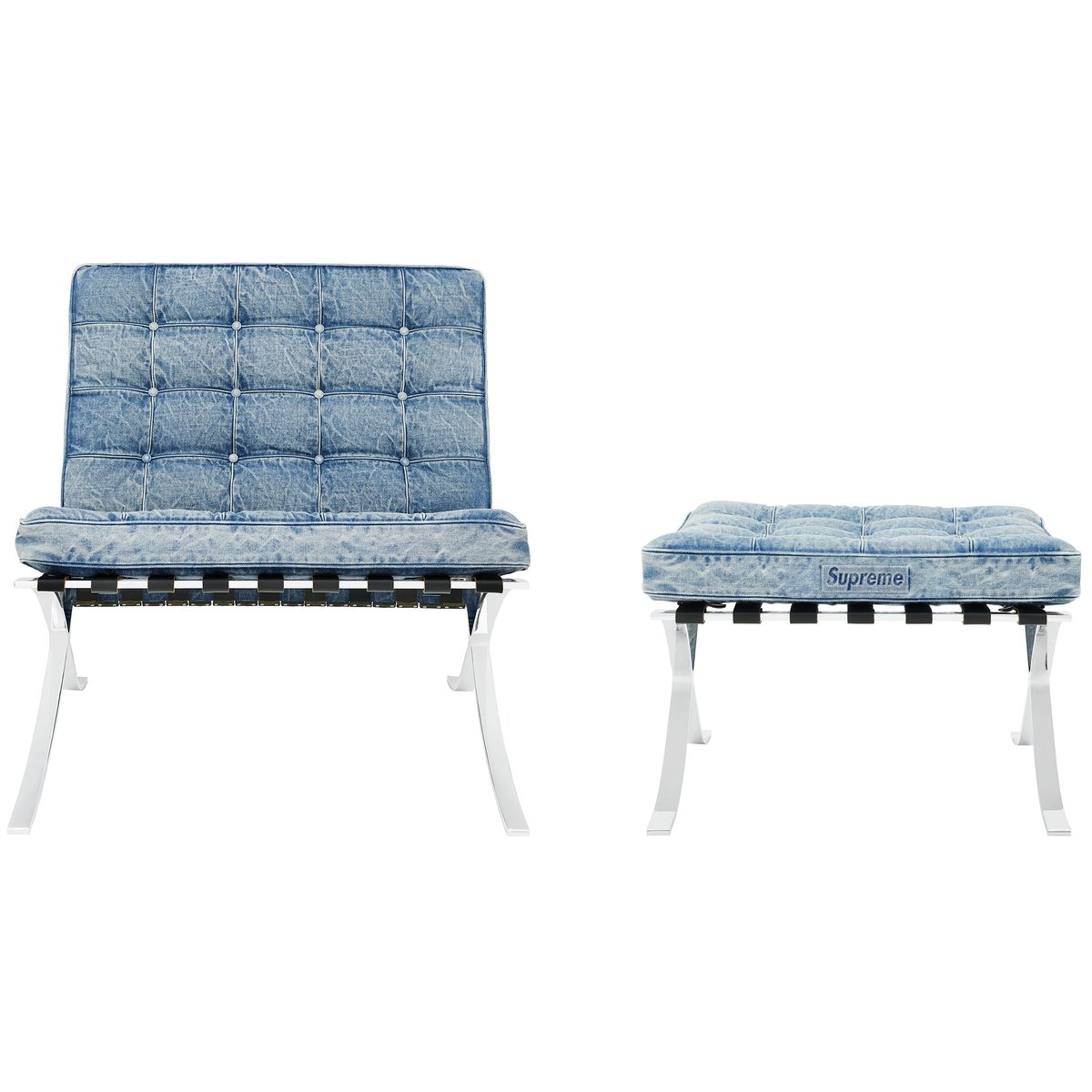 Supreme Supreme Knoll Denim Barcelona Chair + Ottoman for spring summer 25 season