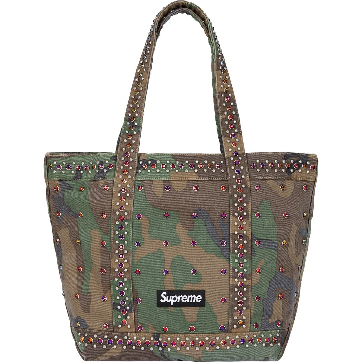 Details on Supreme b.b. Simon Denim Tote Bag Woodland Camo from spring summer
                                                    2025