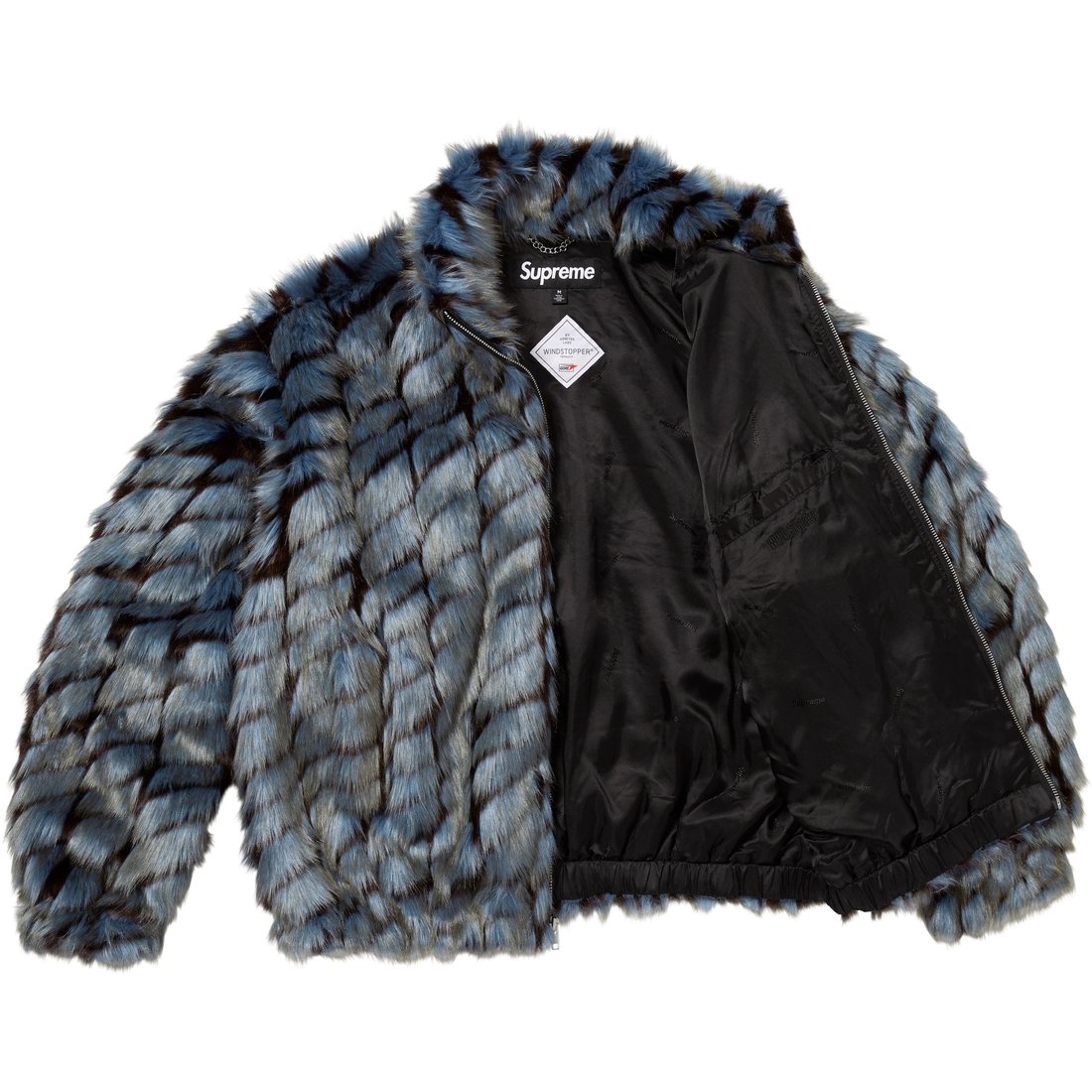 Details on 2-Tone WINDSTOPPER Faux Fur Jacket Blue from spring summer
                                                    2025 (Price is $398)