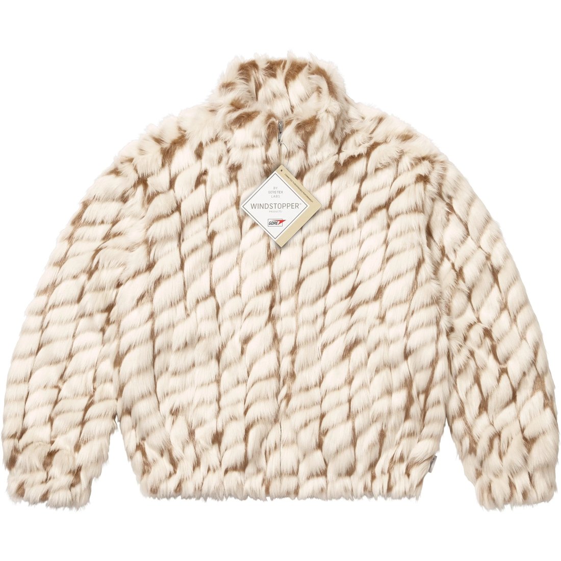 Details on 2-Tone WINDSTOPPER Faux Fur Jacket Tan from spring summer
                                                    2025 (Price is $398)