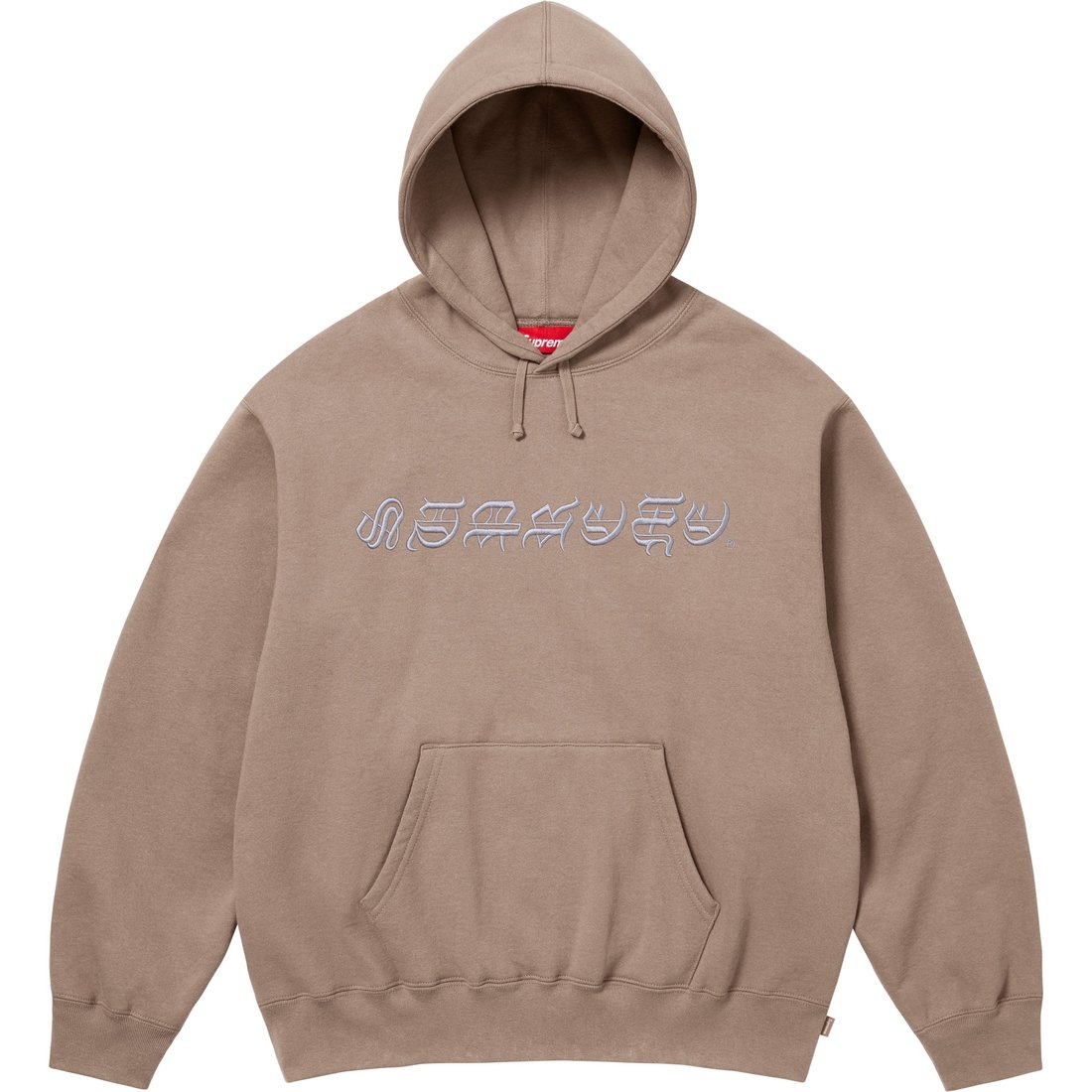 Details on Blackletter Hooded Sweatshirt Dusty Brown from spring summer
                                                    2025 (Price is $158)