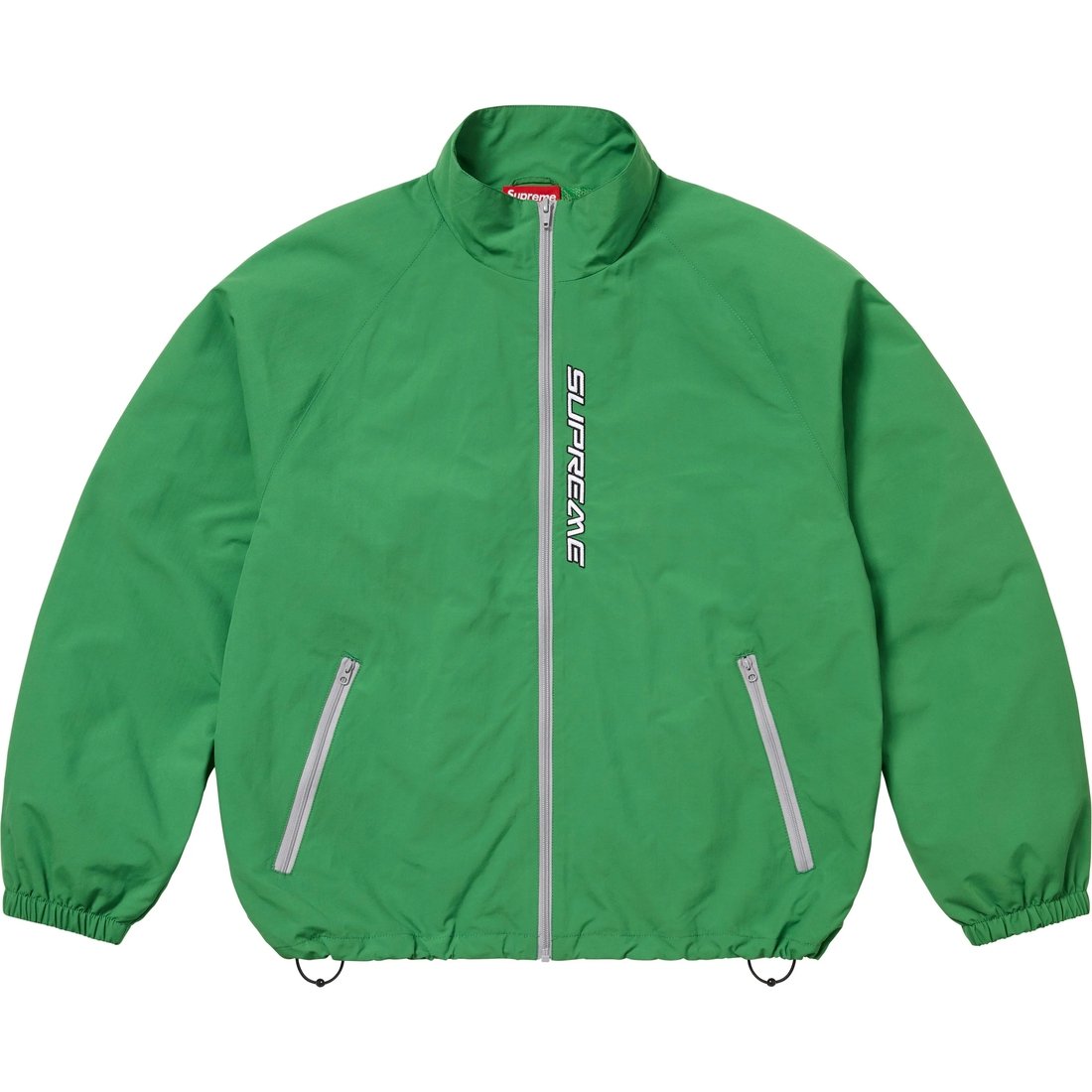 Details on Contrast Zip Track Jacket Green from spring summer
                                                    2025 (Price is $158)