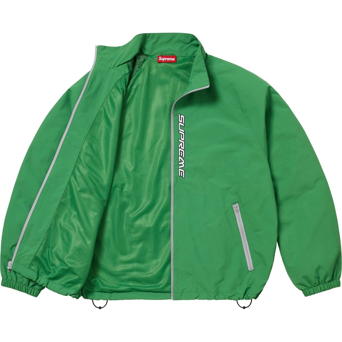 Details on Contrast Zip Track Jacket Green from spring summer
                                                    2025 (Price is $158)