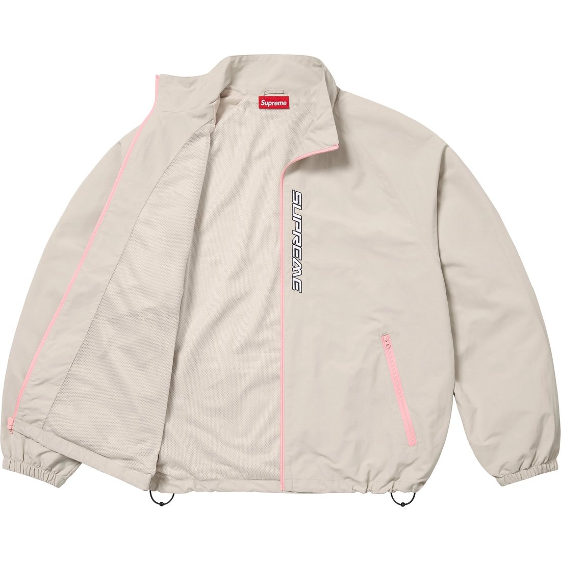 Details on Contrast Zip Track Jacket Tan from spring summer
                                                    2025 (Price is $158)