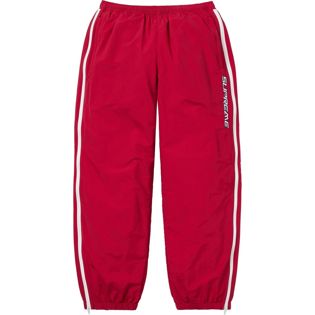 Details on Contrast Zip Warm Up Pant Red from spring summer
                                                    2025 (Price is $148)