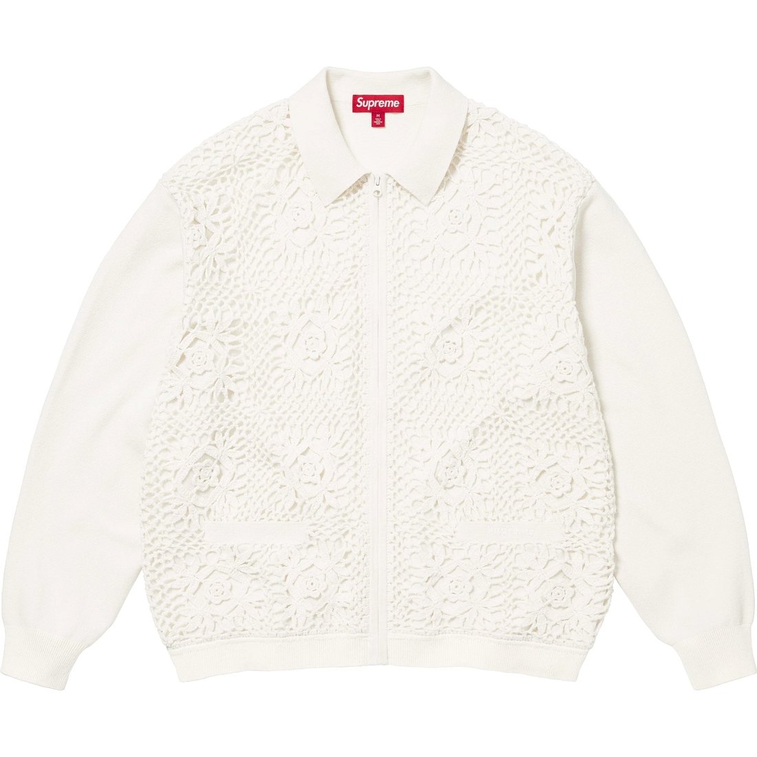 Details on Crochet Zip Up Cardigan White from spring summer
                                                    2025 (Price is $228)