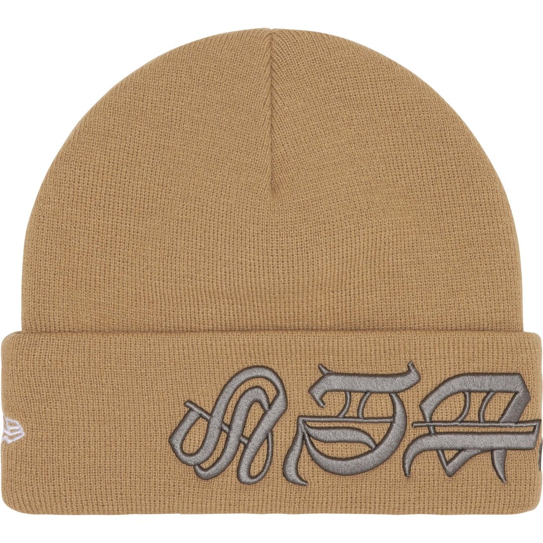 Details on New Era Blackletter Beanie Tan from spring summer
                                                    2025 (Price is $40)