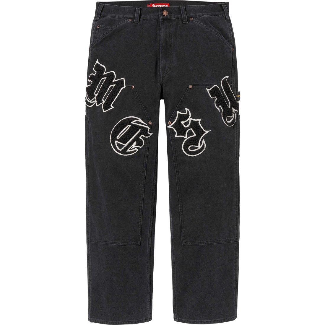 Details on Old English Canvas Double Knee Painter Pant Black from spring summer
                                                    2025 (Price is $198)