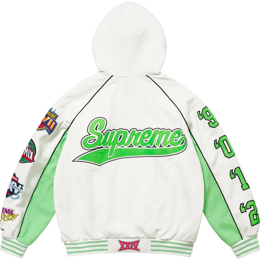 Details on Playoffs Zip Up Hooded Sweatshirt White from spring summer
                                                    2025 (Price is $198)