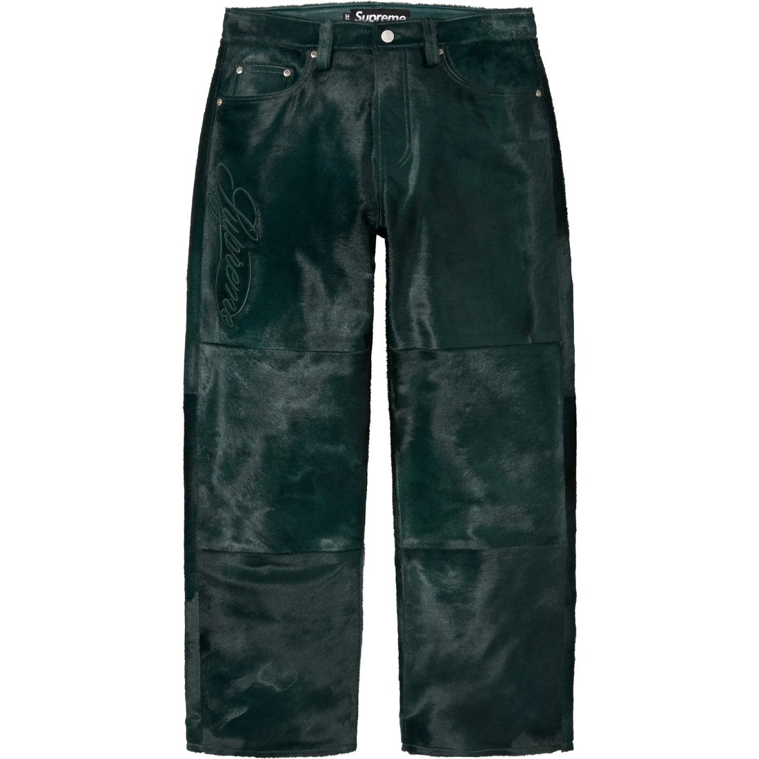 Details on Ponyhair Loose Fit 5-Pocket Jean Green from spring summer
                                                    2025 (Price is $998)