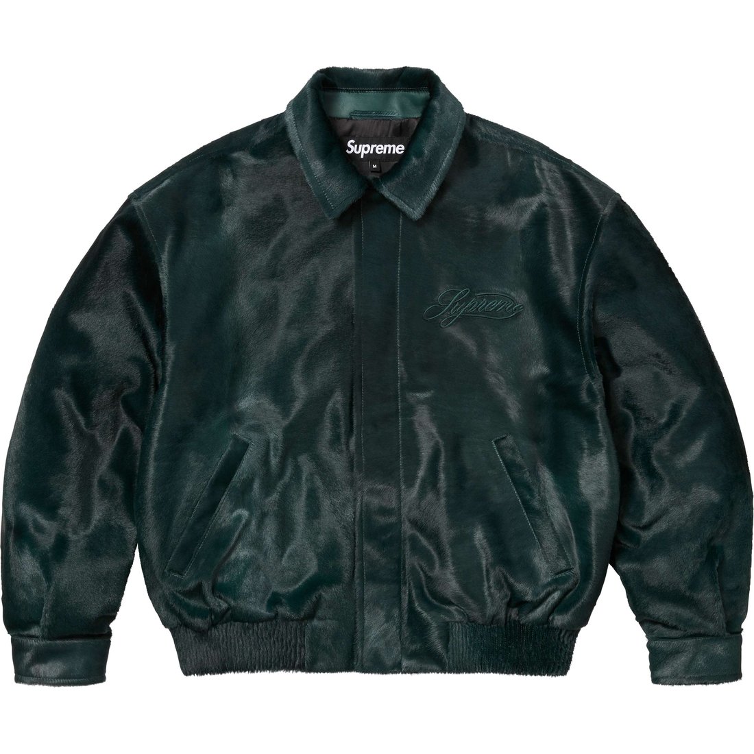 Details on Ponyhair Varsity Jacket Green from spring summer
                                                    2025 (Price is $1198)