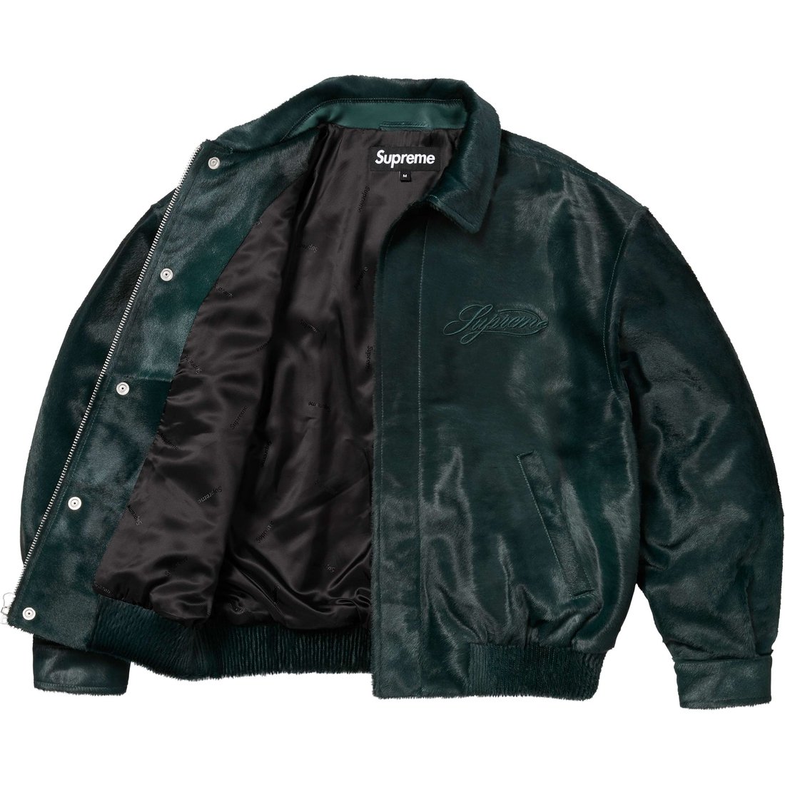 Details on Ponyhair Varsity Jacket Green from spring summer
                                                    2025 (Price is $1198)