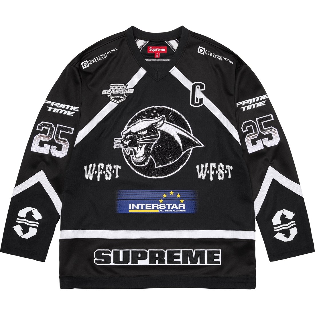 Details on Rhinestone Hockey Jersey Black from spring summer
                                                    2025 (Price is $228)