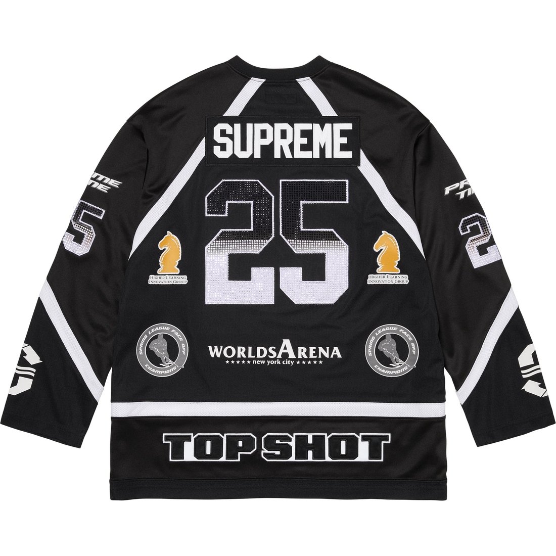 Details on Rhinestone Hockey Jersey Black from spring summer
                                                    2025 (Price is $228)