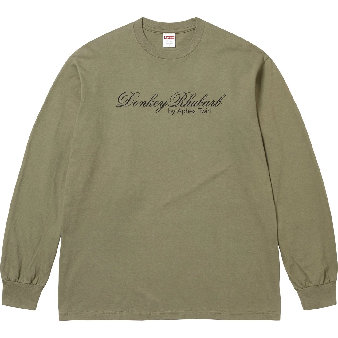 Supreme Supreme Aphex Twin Donkey Rhubarb L S Tee (SS25) - Light Olive - $58