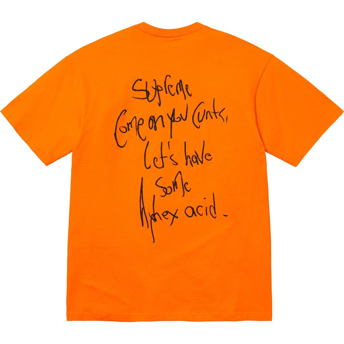 Details on Supreme Aphex Twin Windowlicker Tee Orange from spring summer
                                                    2025 (Price is $54)