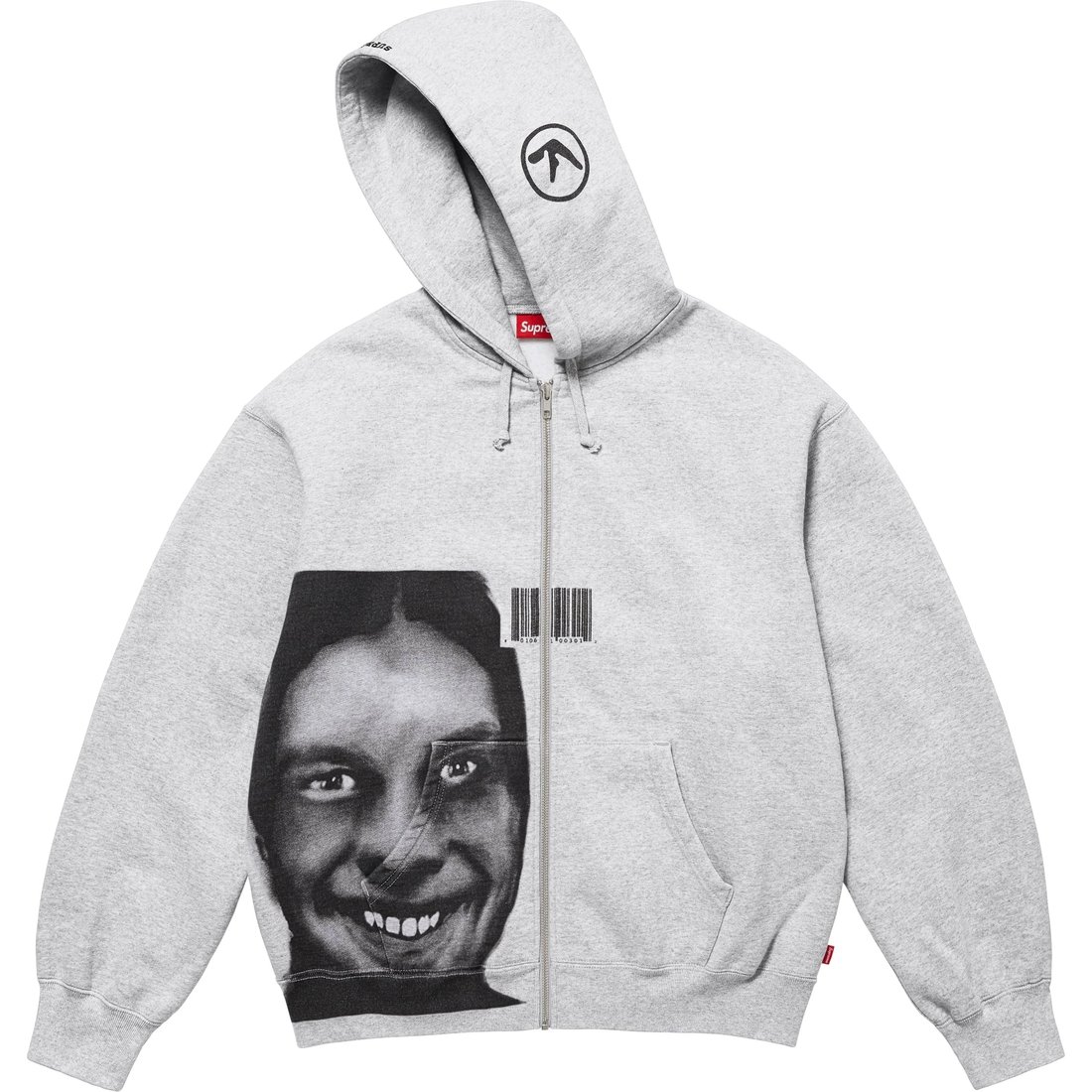 Supreme Supreme Aphex Twin Zip Up Hooded Sweatshirt (SS25) - Heather Grey - $228