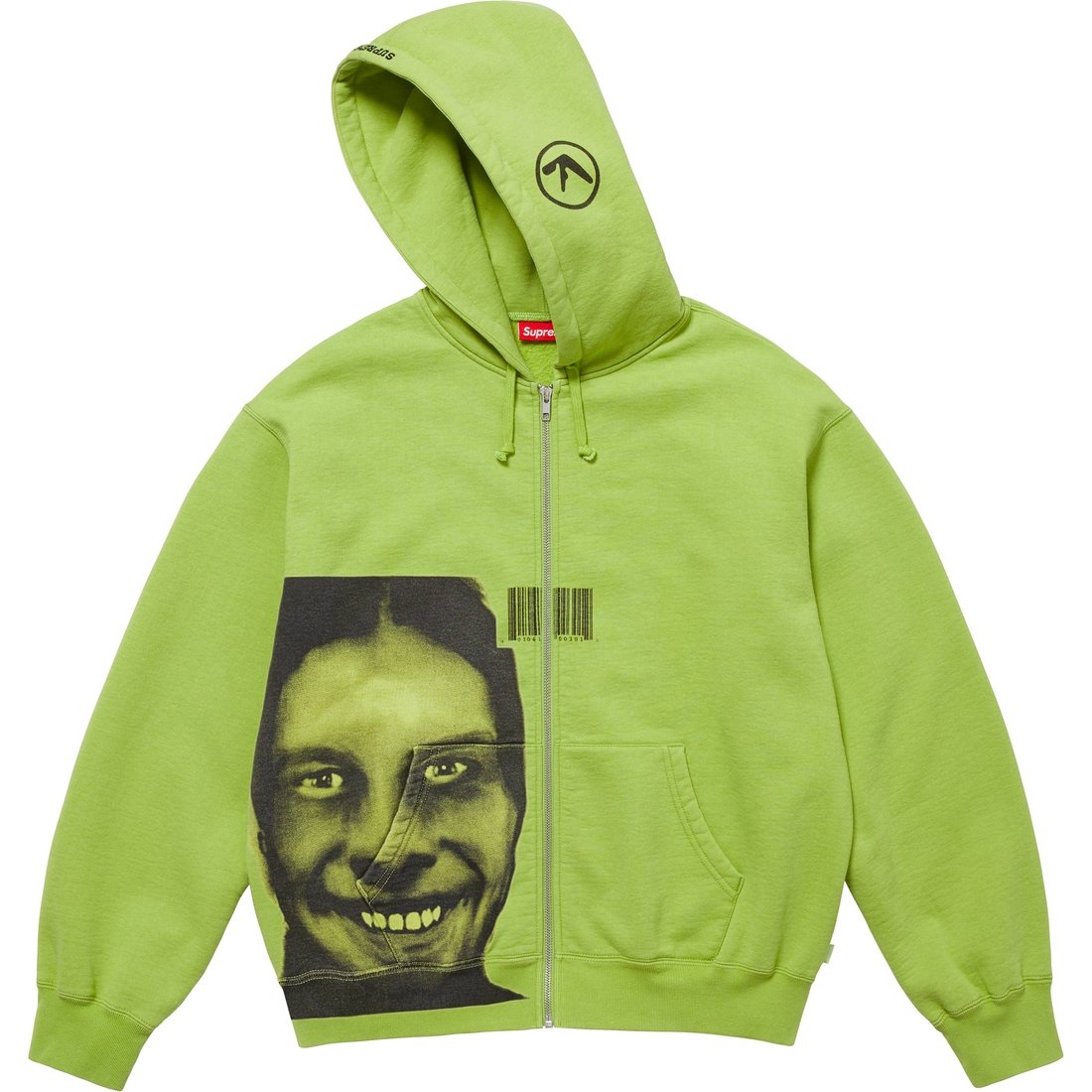 Supreme Supreme Aphex Twin Zip Up Hooded Sweatshirt (SS25) - Lime - $228