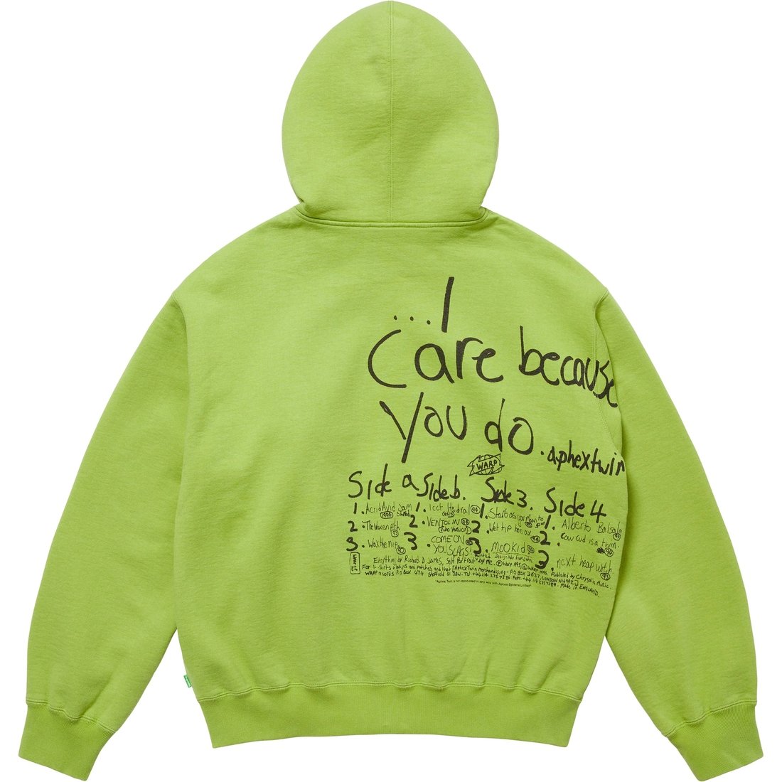 Supreme Supreme Aphex Twin Zip Up Hooded Sweatshirt (SS25) - Lime - $228