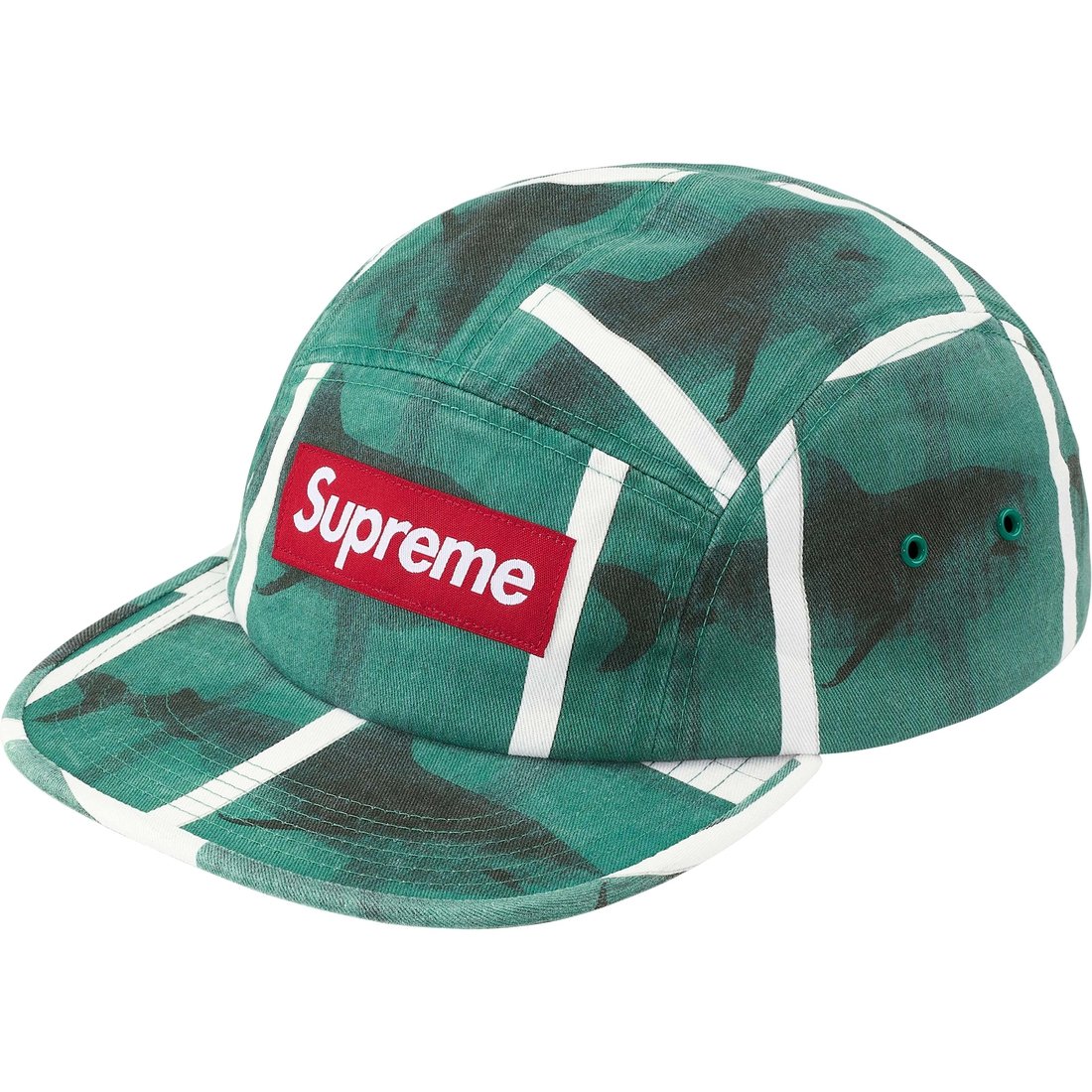 Details on Supreme Damien Hirst Camp Cap White from spring summer
                                                    2025 (Price is $66)