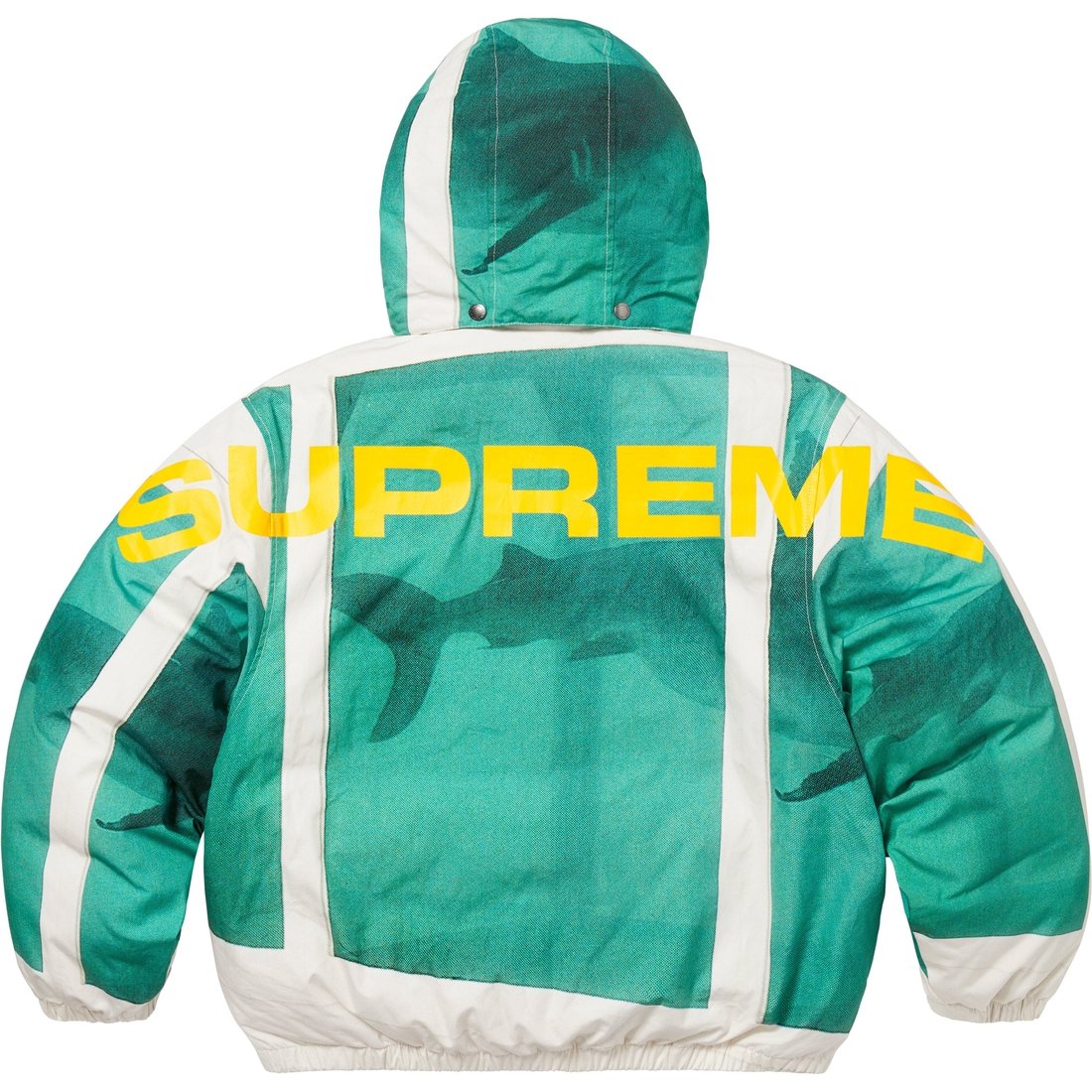 Details on Supreme Damien Hirst Down Puffer Jacket White from spring summer
                                                    2025 (Price is $488)