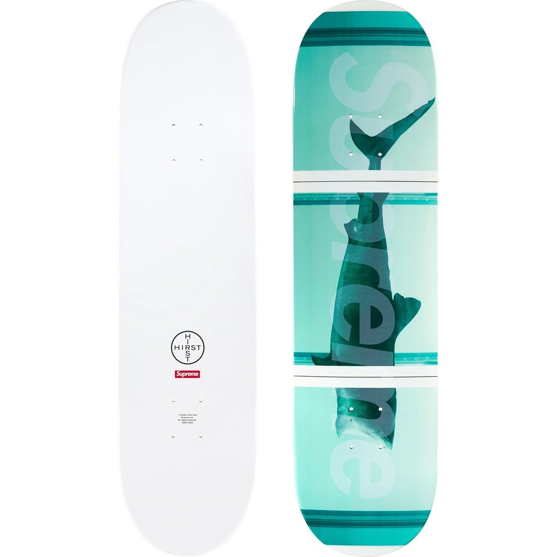 Details on Supreme Damien Hirst Shark Skateboard Multicolor - 8.25" x 32" from spring summer
                                                    2025 (Price is $88)