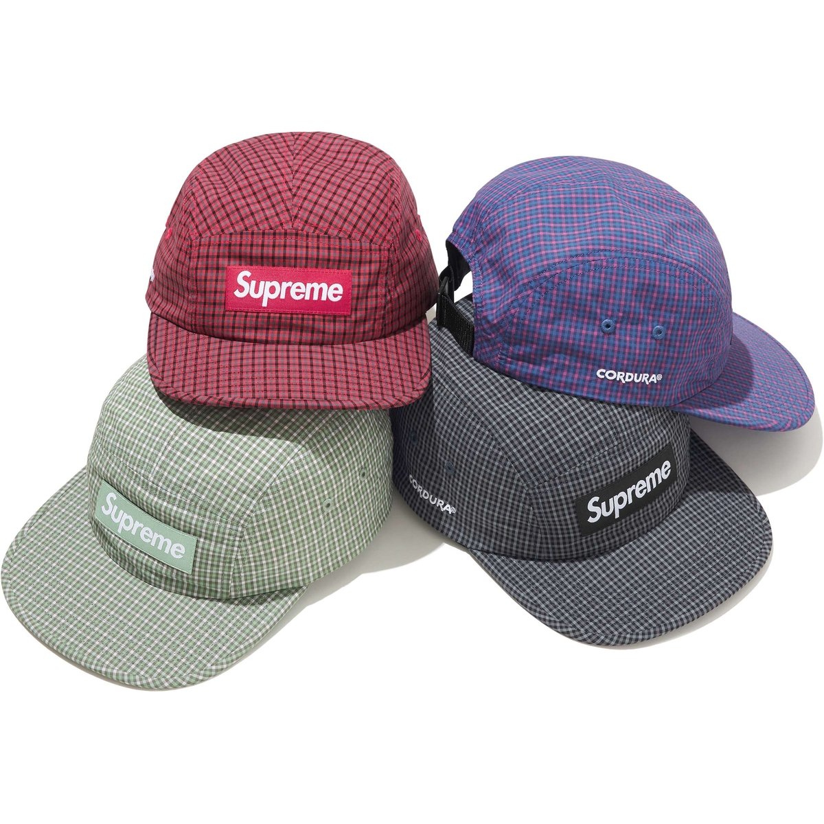 Supreme Cordura Plaid Camp Cap for spring summer 25 season