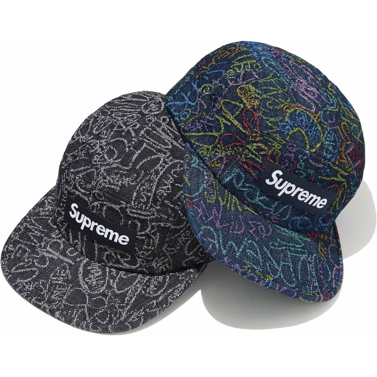 Supreme Handwriting Denim Camp Cap for spring summer 25 season