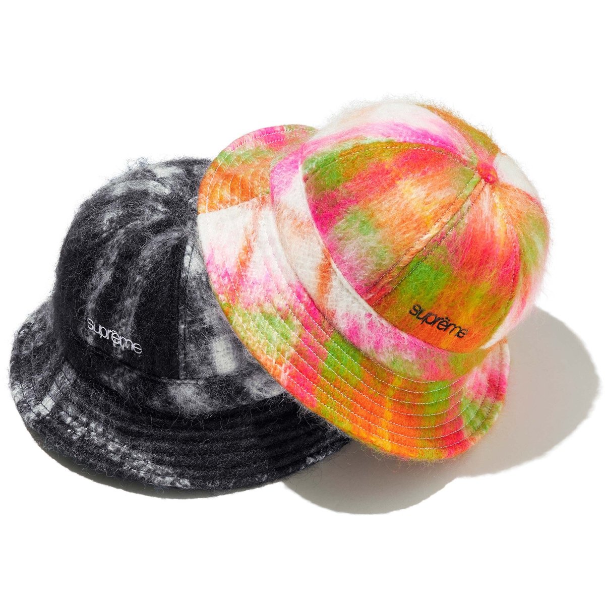 Supreme Mohair Plaid Bell Hat for spring summer 25 season