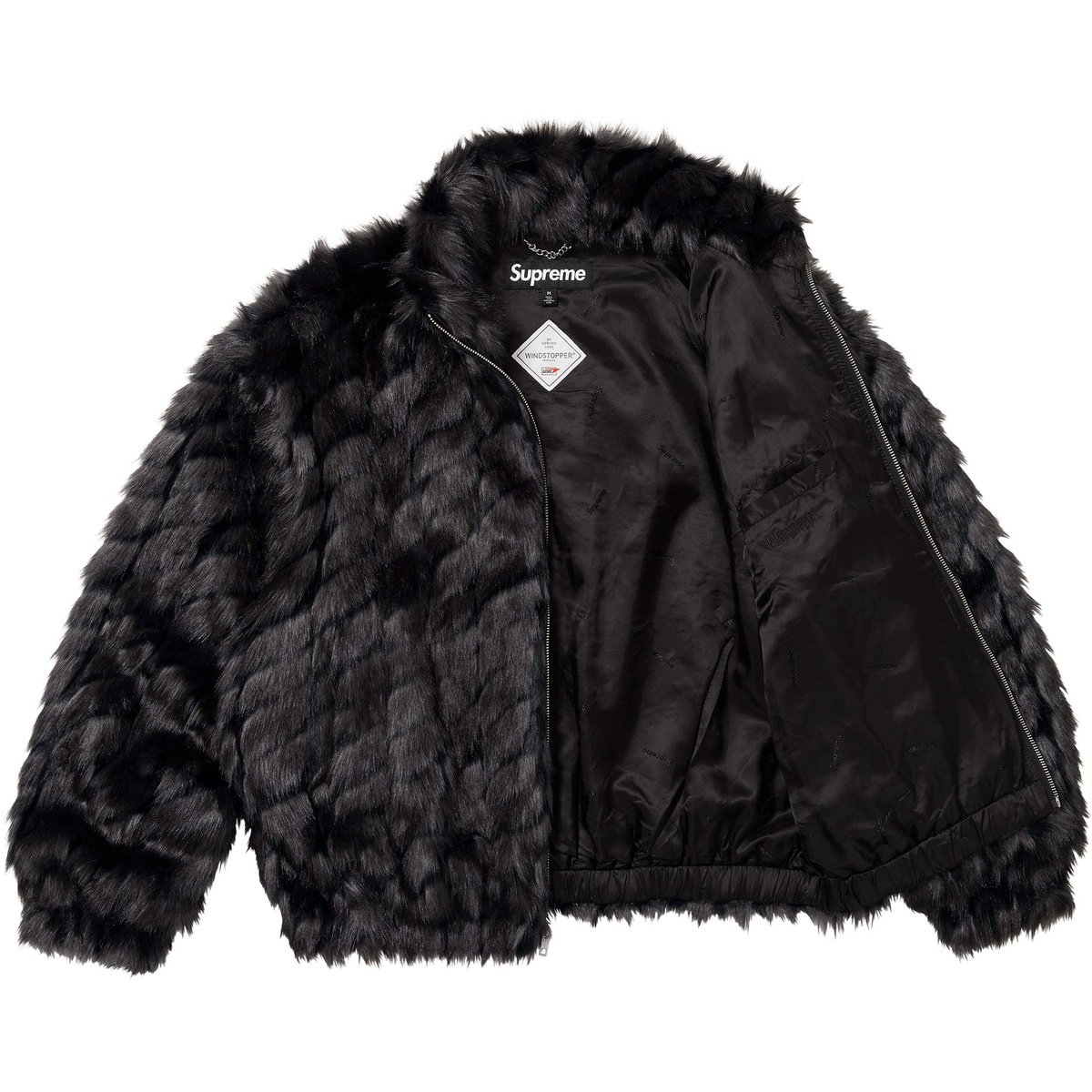 Details on 2-Tone WINDSTOPPER Faux Fur Jacket Black from spring summer
                                                    2025 (Price is $398)