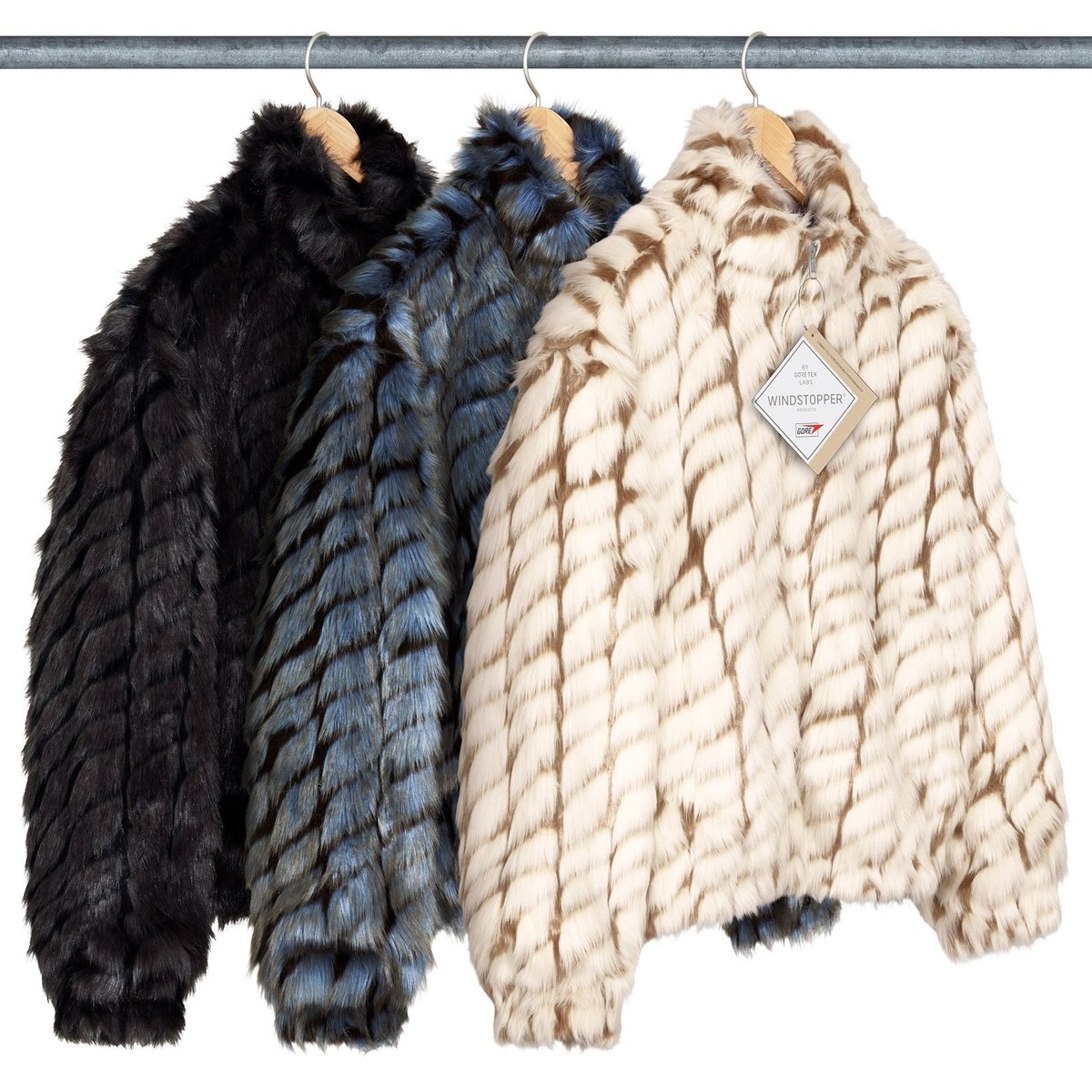 Supreme 2-Tone WINDSTOPPER Faux Fur Jacket releasing on Week 1 for spring summer 2025