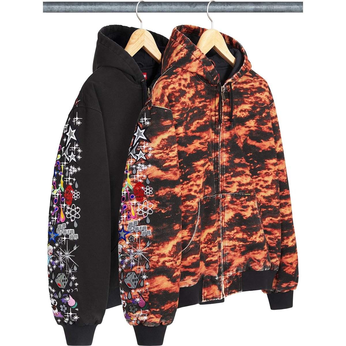 Details on AOI Embroidered Hooded Work Jacket Group Shots from spring summer
                                                    2025