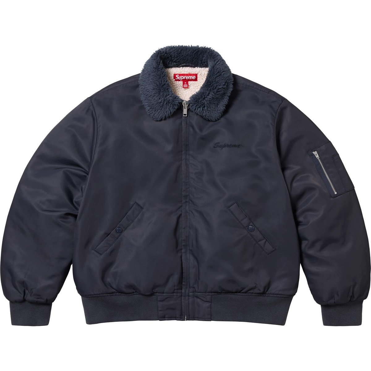 Details on AOI Nylon Bomber Jacket Navy from spring summer
                                                    2025