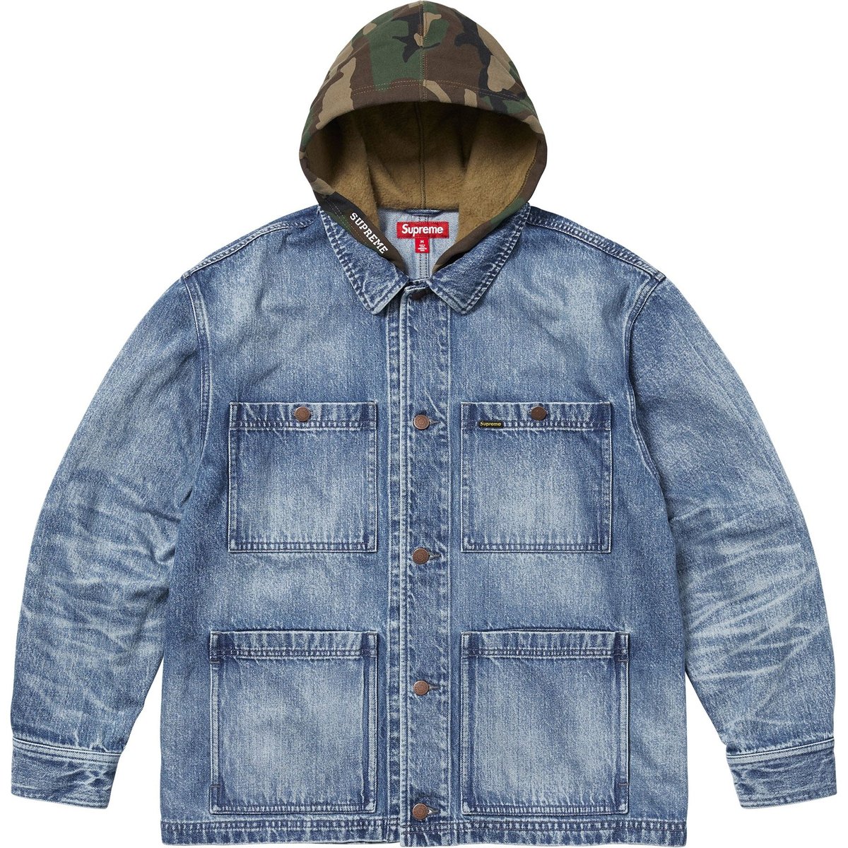 Details on Worn Hooded Chore Coat Denim from spring summer
                                                    2025