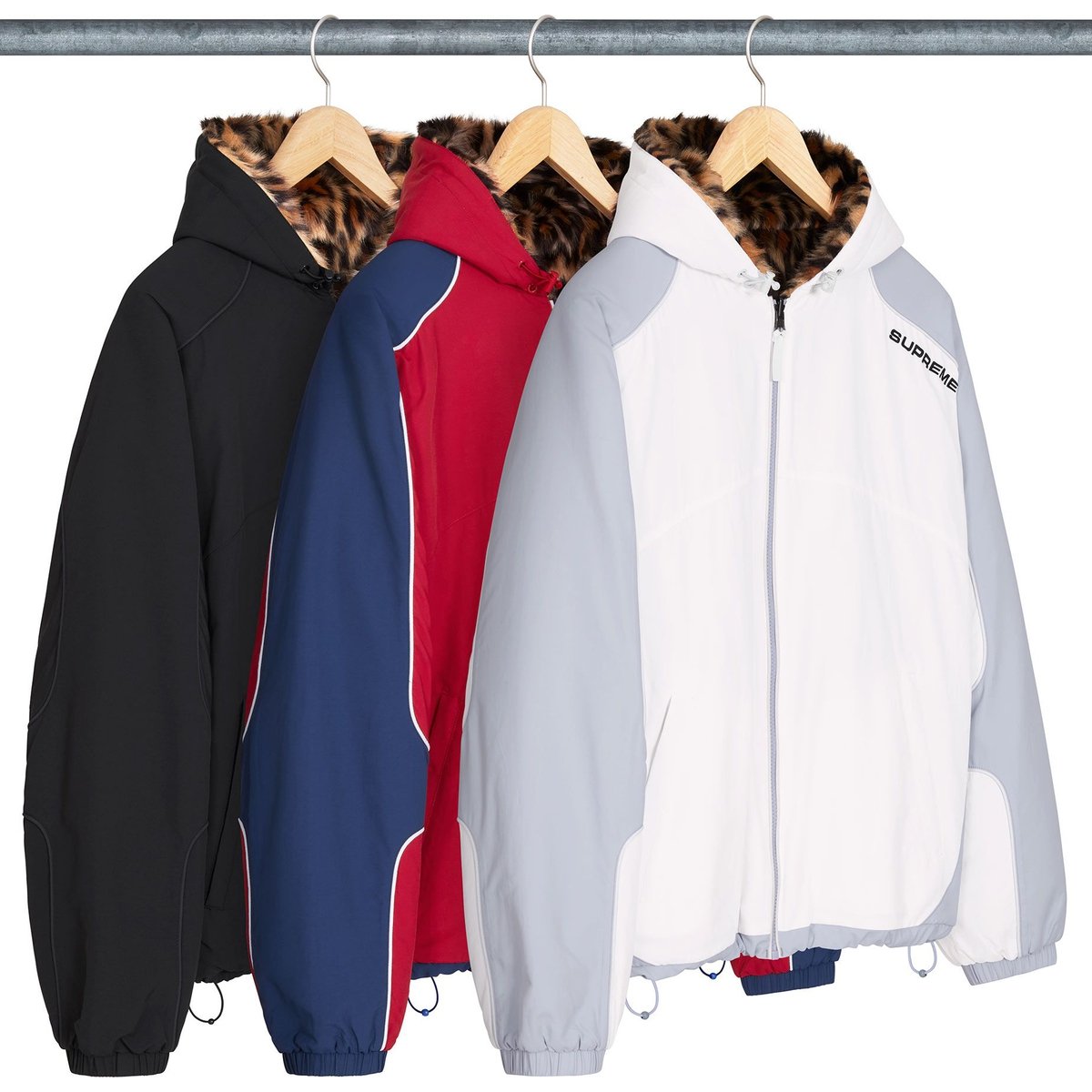 Supreme Faux Fur Reversible Hooded Track Jacket for spring summer 25 season