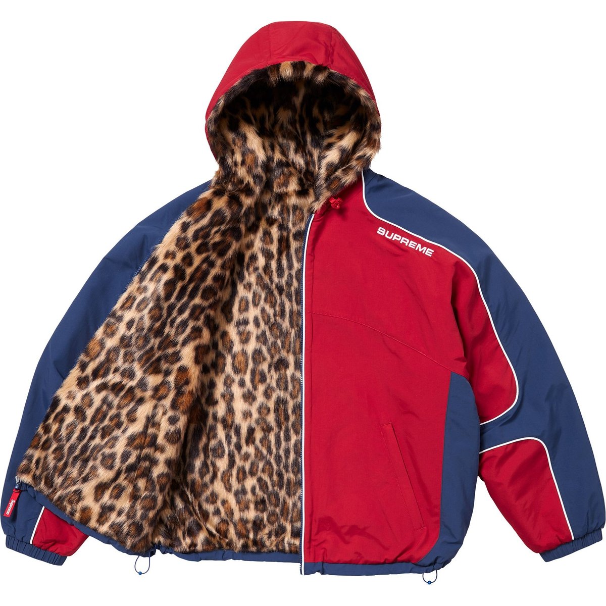 Details on Faux Fur Reversible Hooded Track Jacket Red from spring summer
                                                    2025