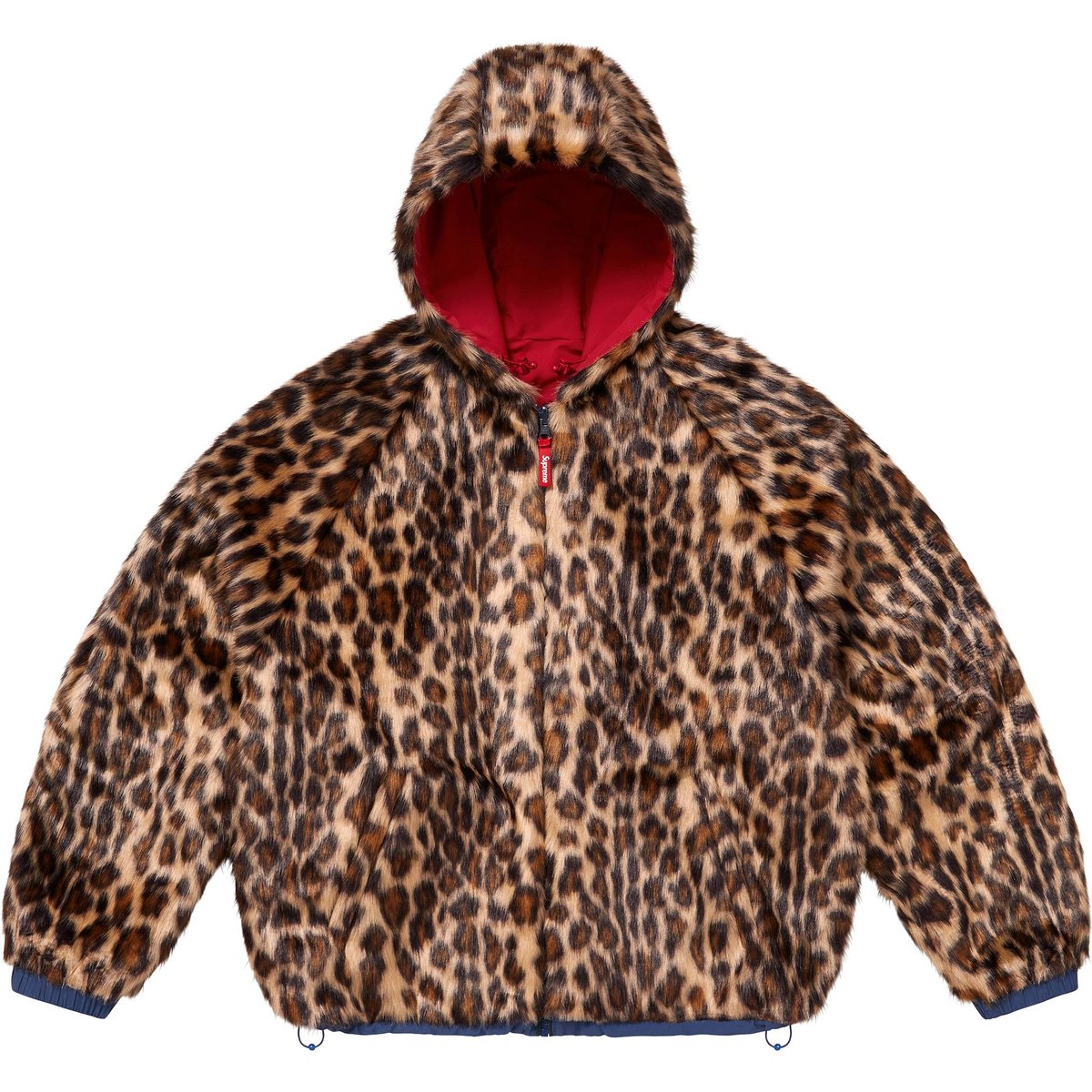 Details on Faux Fur Reversible Hooded Track Jacket Red from spring summer
                                                    2025