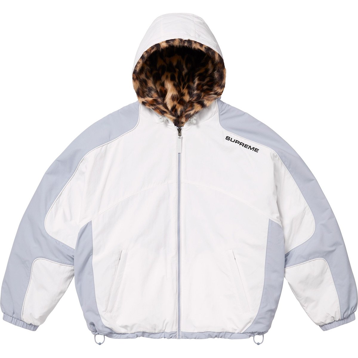 Details on Faux Fur Reversible Hooded Track Jacket White from spring summer
                                                    2025